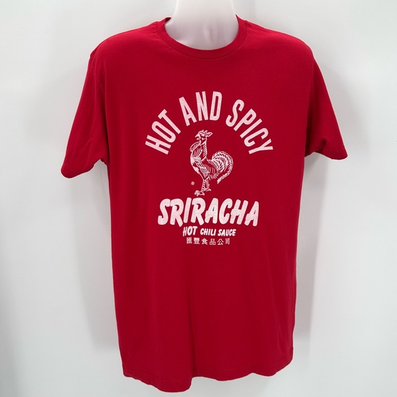 SRIRACHA HOT AND SPICY TShirt Adult L Red Short Sleeve Crew tultex202 - Picture 1 of 10